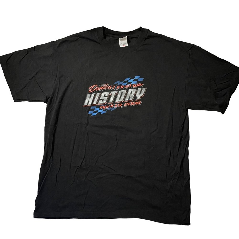 Nascar Danica Patrick 2008 First Win Black Graphic Tee size XL